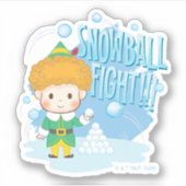 Sticker Mon pote, l'Elf Snowball combat ! (Devant)