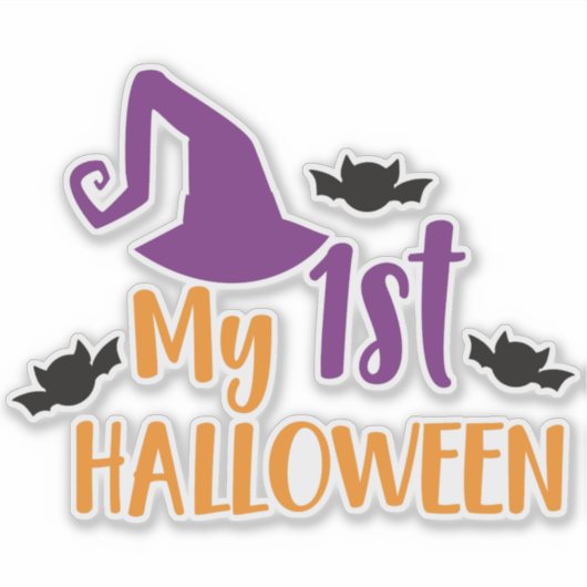 Sticker Mon premier Halloween, Chapeau de sorcière, Chapea (Devant)