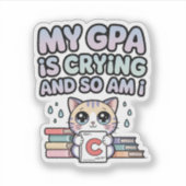 Sticker Mon relevé de notes pleure et moi aussi – Étudiant (Devant)