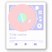 Sticker Mon Retro Vibes Vinyl Record Player Pastel (Devant)