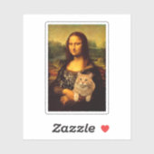 Sticker Mona Lisa avec un chat (fourrure de chat) Amateurs (Feuille)