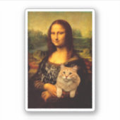 Sticker Mona Lisa avec un chat (fourrure de chat) Amateurs (Devant)