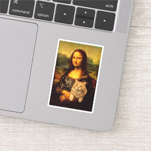 Sticker Mona Lisa avec un chat (fourrure de chat) Amateurs