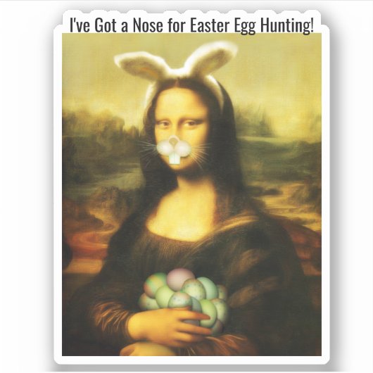 Sticker Mona Lisa Bunny Ears Easter (Devant)