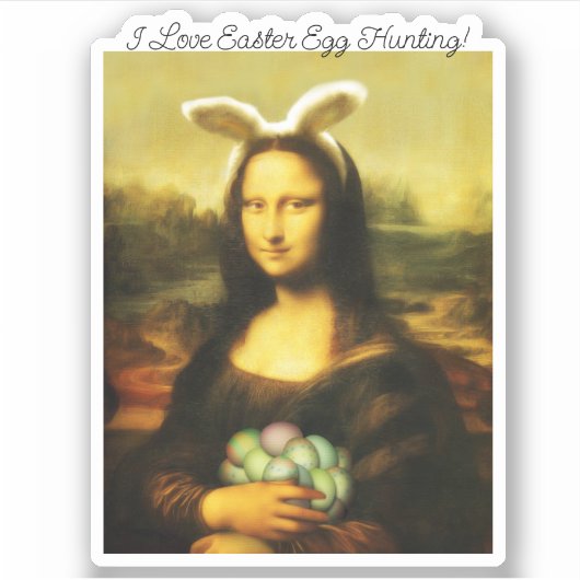 Sticker Mona Lisa Bunny Ears Easter (Devant)