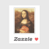 Sticker Mona Lisa Cœur Saint-Valentin Baiser (Feuille)