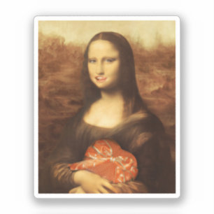 Sticker Mona Lisa Cœur Saint-Valentin Baiser