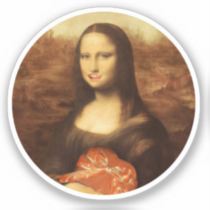 Sticker Mona Lisa Cœur Saint-Valentin Bisou