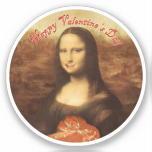 Sticker Mona Lisa Cœur Saint-Valentin Bisou