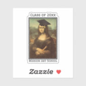 Sticker Mona Lisa Glasses Graduation (Feuille)