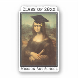 Sticker Mona Lisa Glasses Graduation