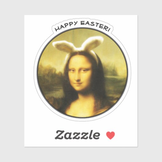Sticker Mona Lisa Lapin Pâques Oreilles de (Feuille)
