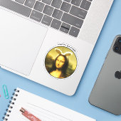 Sticker Mona Lisa Lapin Pâques Oreilles de (Ordinateur portable avec iPhone)