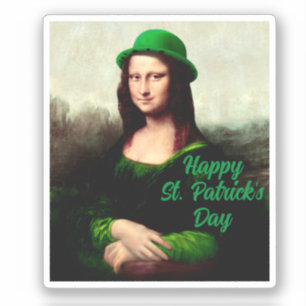 Sticker Mona Lisa Saint-Patrick Clover