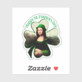 Sticker Mona Lisa Saint-Patrick Clover (Feuille)