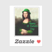 Sticker Mona Lisa St. Patrick's Day Clover (Feuille)