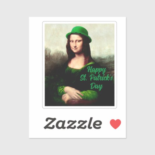 Sticker Mona Lisa St. Patrick's Day Clover (Feuille)