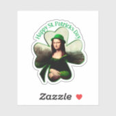 Sticker Mona Lisa St. Patrick's Day Clover (Feuille)