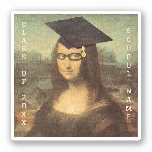 Sticker Mona Lisa w Lunettes Graduation (Devant)