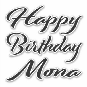 Sticker Mona Nom Prénom Anniversaire de la Broderie noire