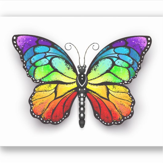 Sticker Monarque papillon arc-en-ciel (Devant)