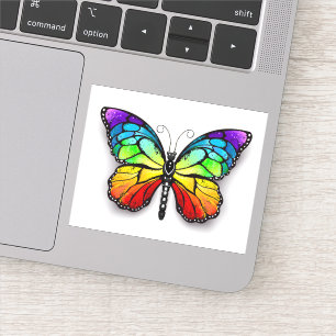 Sticker Monarque papillon arc-en-ciel