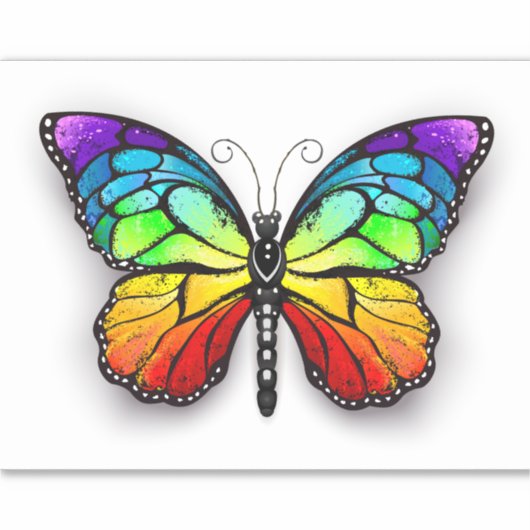 Sticker Monarque papillon arc-en-ciel (Devant)