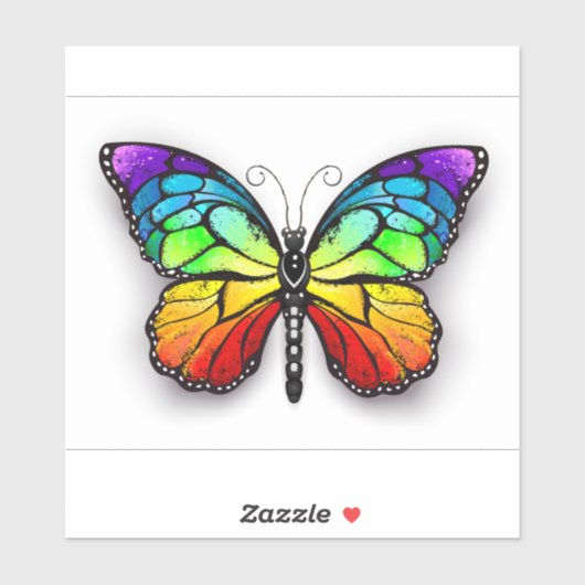 Sticker Monarque papillon arc-en-ciel (Feuille)