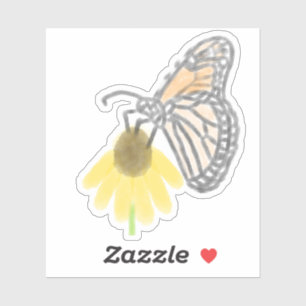 Sticker Monarque papillon et Black Eyed Susan
