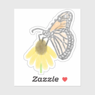 Sticker Monarque papillon et Black Eyed Susan