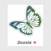 Sticker Monarque papillon silhouette de contour (Feuille)