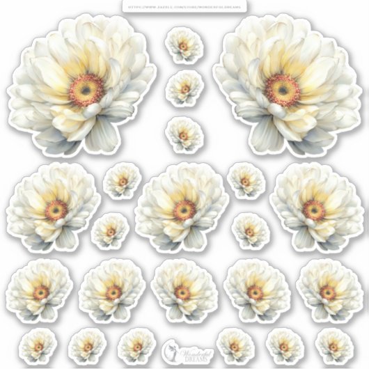 Sticker Monde de Fée au Miel Doré – 4a - Planche de Fleurs (Devant)