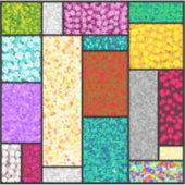 Sticker Mondrian Floral Graphic Design Abstraction (Devant)