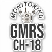 Sticker Moniteur GMRS Canal 18 (Devant)