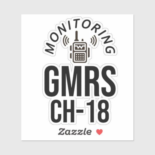 Sticker Moniteur GMRS Canal 18 (Feuille)