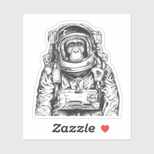 Sticker Monkey Astronaut (Feuille)
