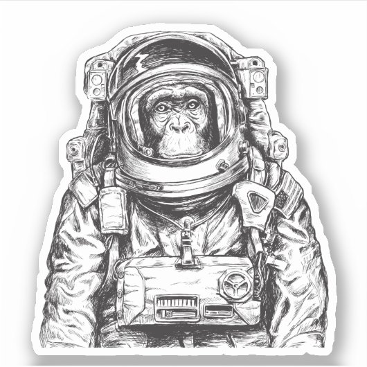 Sticker Monkey Astronaut (Devant)