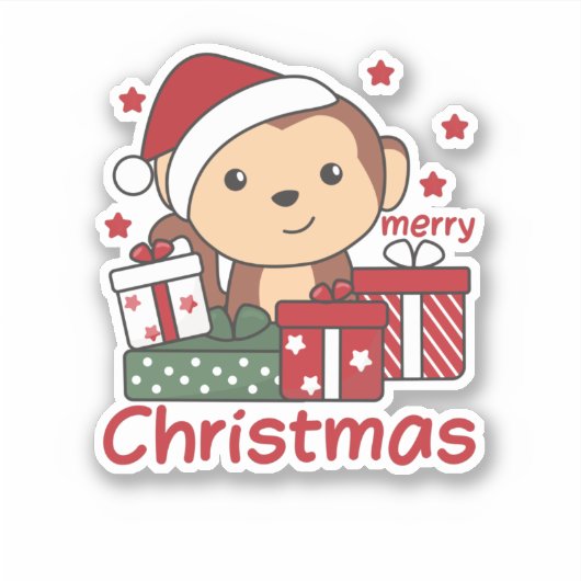 Sticker Monkey Christma (Devant)