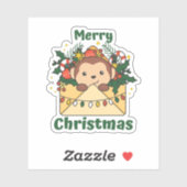 Sticker Monkey Christmas (Feuille)
