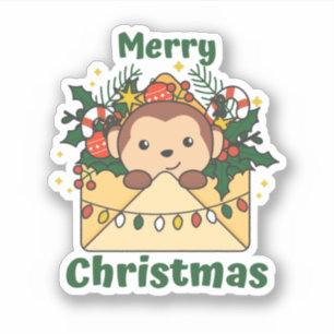 Sticker Monkey Christmas
