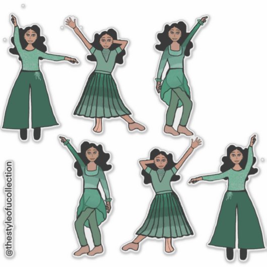 Sticker Monochrome Mint Dancer #2 (Devant)