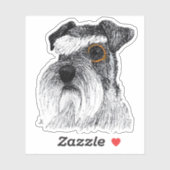 Sticker monocle schnauzer (Feuille)