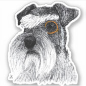 Sticker monocle schnauzer (Devant)