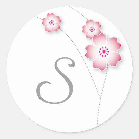Sticker Monogram Cherry Blossom (Devant)