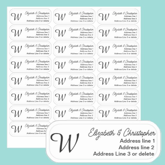 Sticker Monogram Clear Return Address Custom Transparent 