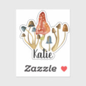 Sticker Monogram Cute Artsy Champy tendance - Ajouter Nom  (Feuille)