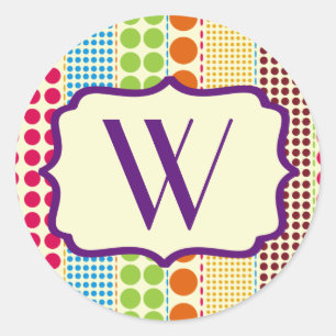 Sticker Monogram Dots Boho
