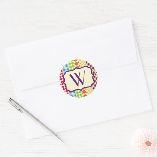 Sticker Monogram Dots Boho (Enveloppe)