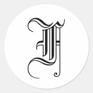 Sticker Monogram F Ancien style anglais