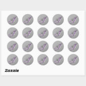 Sticker Monogram J pour Parties scintillant violet (Feuille)